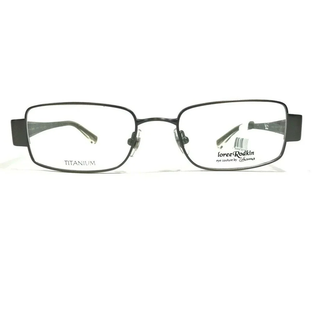 Loree Radkin by Sama Eyeglasses Frames Devon ats Grey Crosses Logos 54-19-140